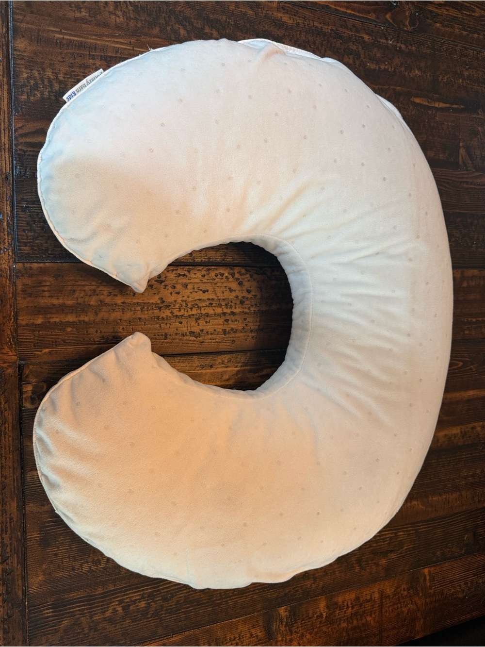 Boppy Nursing Pillow with Pottery Barn Kids White Chamois Metallic Dot Cover